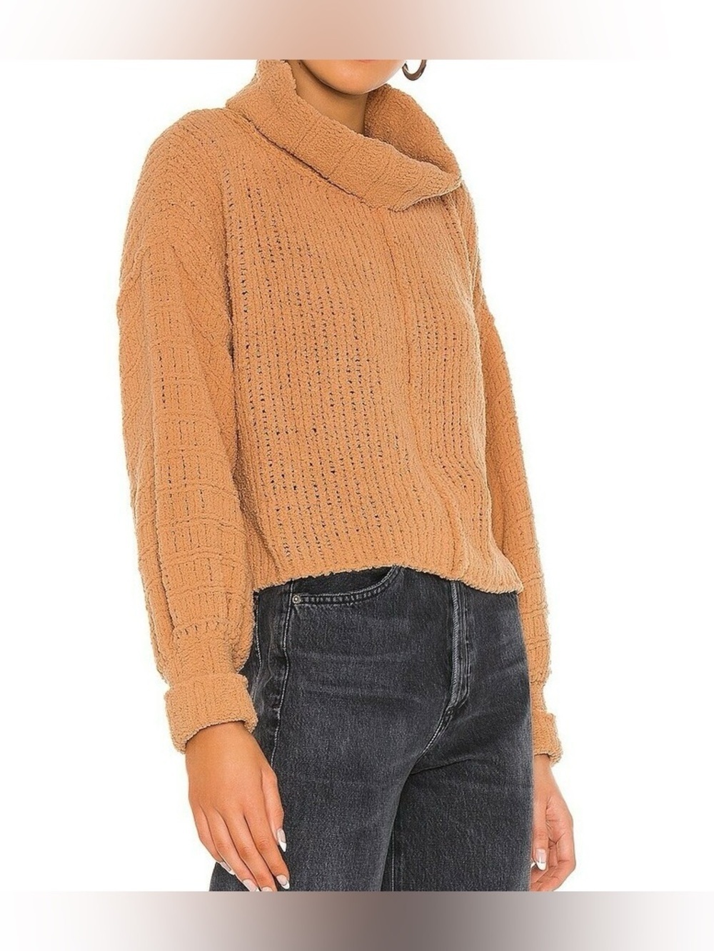 Free People Be Yours Pullover Sweater in Camel